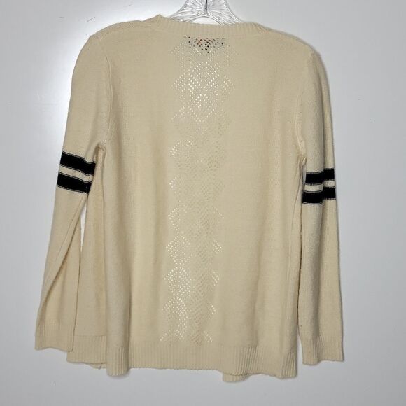 XL 36" SUGAR RUSH cream navy blue varsity open cardigan sweater extra large - Picture 10 of 13